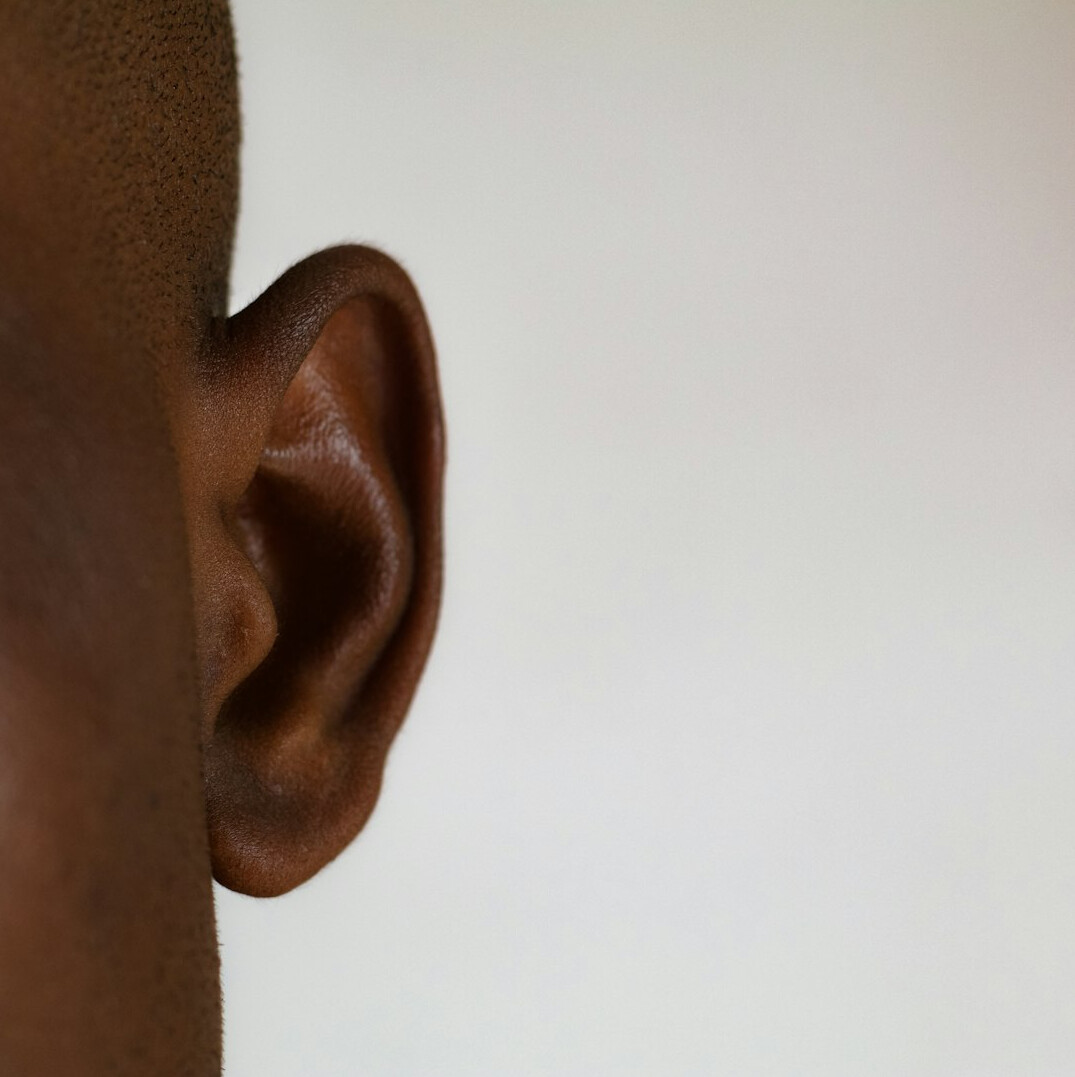 person listening attentively