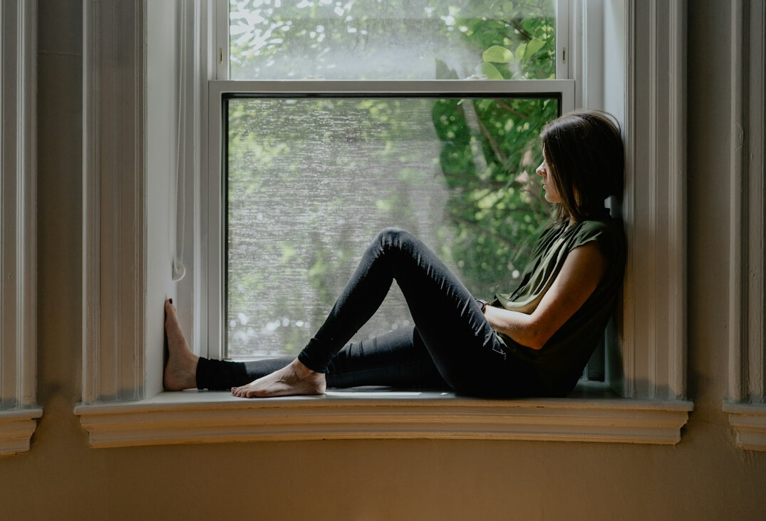 woman reflecting quietly